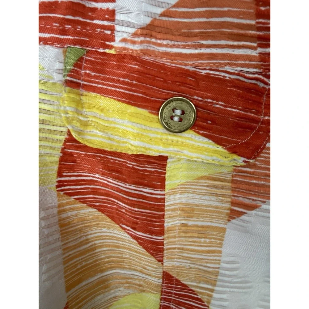 Alfred Dunner Jacket Petite Size 12P Collarless Multicolor Geometric Career